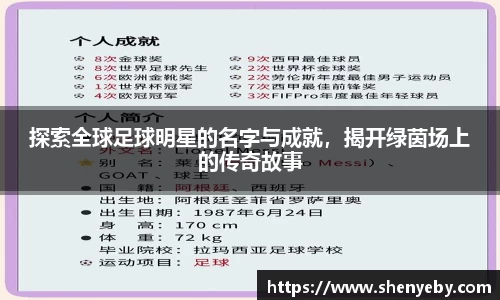 探索全球足球明星的名字与成就，揭开绿茵场上的传奇故事